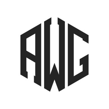 AWG Logo Design. Initial Letter AWG Monogram Logo using Hexagon shape clipart