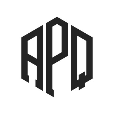 APQ Logo Tasarımı. Altıgen şekilli ilk Harf APQ Monogram Logosu