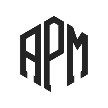 APM Logo Tasarımı. Altıgen şekilli ilk Harf APM Monogram Logosu