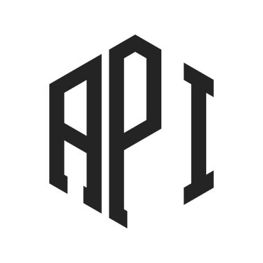 API Logo Tasarımı. Altıgen şekilli ilk Harf API Monogram Logosu