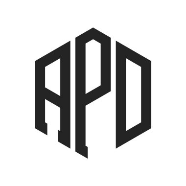 APD Logo Tasarımı. Altıgen şekilli ilk Harf APD Monogram Logosu