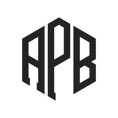 APB Logo Tasarımı. Altıgen şekilli ilk Harf APB Monogram Logosu