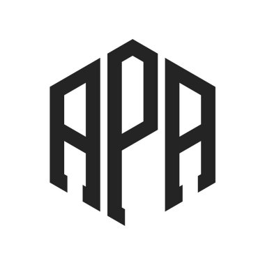 APA Logo Tasarımı. Altıgen şekilli ilk Harf APA Monogram Logosu