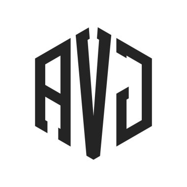 AVJ Logo Tasarımı. Altıgen şekil kullanan ilk Harf AVJ Monogram Logosu