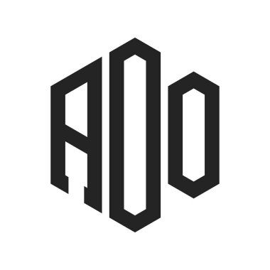 AOO Logo Tasarımı. Altıgen şekilli İlk Harf AOO Monogram Logosu