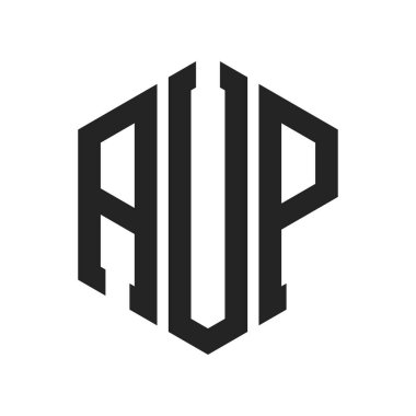 AUP Logo Tasarımı. Altıgen şekilli ilk Harf AUP Monogram Logosu