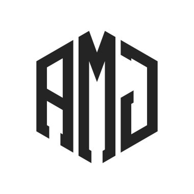 AMJ Logo Tasarımı. Altıgen şekil kullanan ilk Harf AMJ Monogram Logosu