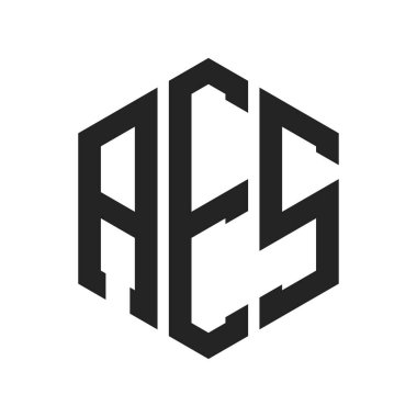AES Logo Design. Initial Letter AES Monogram Logo using Hexagon shape clipart