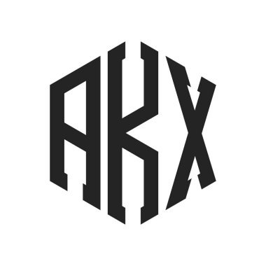 AKX Logo Tasarımı. Altıgen şekilli ilk Harf AKX Monogram Logosu