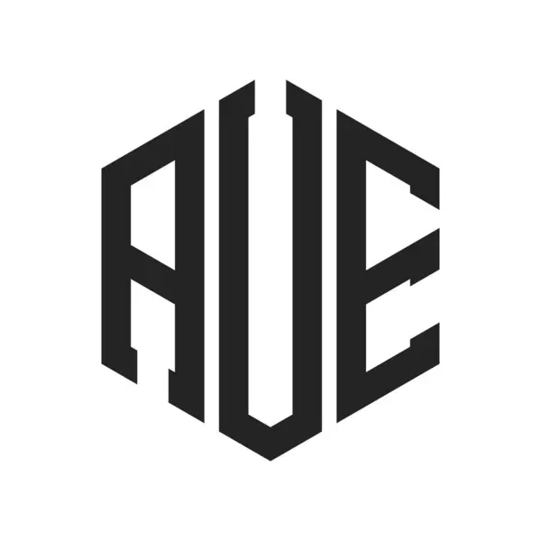 AUE Logo Tasarımı. Altıgen şekilli Baş Harf AUE Monogram Logosu