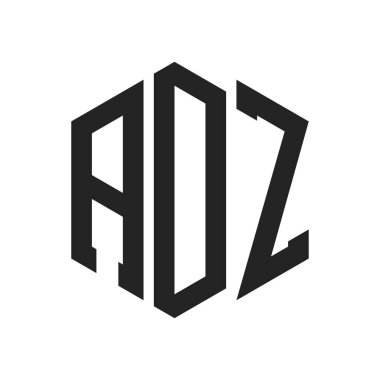ADZ Logo Design. Initial Letter ADZ Monogram Logo using Hexagon shape clipart