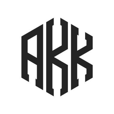 Nam-ı diğer Logo Tasarımı. İlk Harf AKK Monogram Logosu Hexagon şekli ile