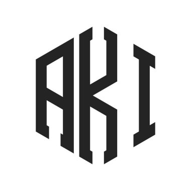AKI Logo Tasarımı. İlk Harf AKI Monogram Logosu Hexagon şekli ile