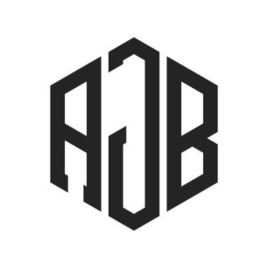 AJB Logo Tasarımı. Altıgen şekilli ilk Harf AJB Monogram Logosu