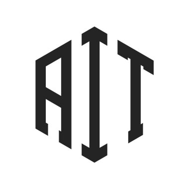 AIT Logo Tasarımı. Altıgen şekilli ilk Harf AIT Monogram Logosu