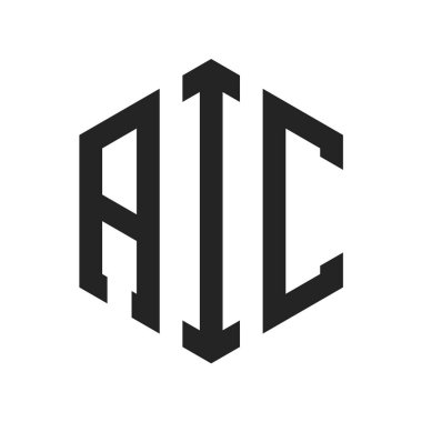 AIC Logo Tasarımı. Altıgen şekil kullanan İlk Harf AIC Monogram Logosu