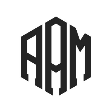 AAM Logo Tasarımı. Altıgen şekil kullanan İlk Harf AAM Monogram Logosu