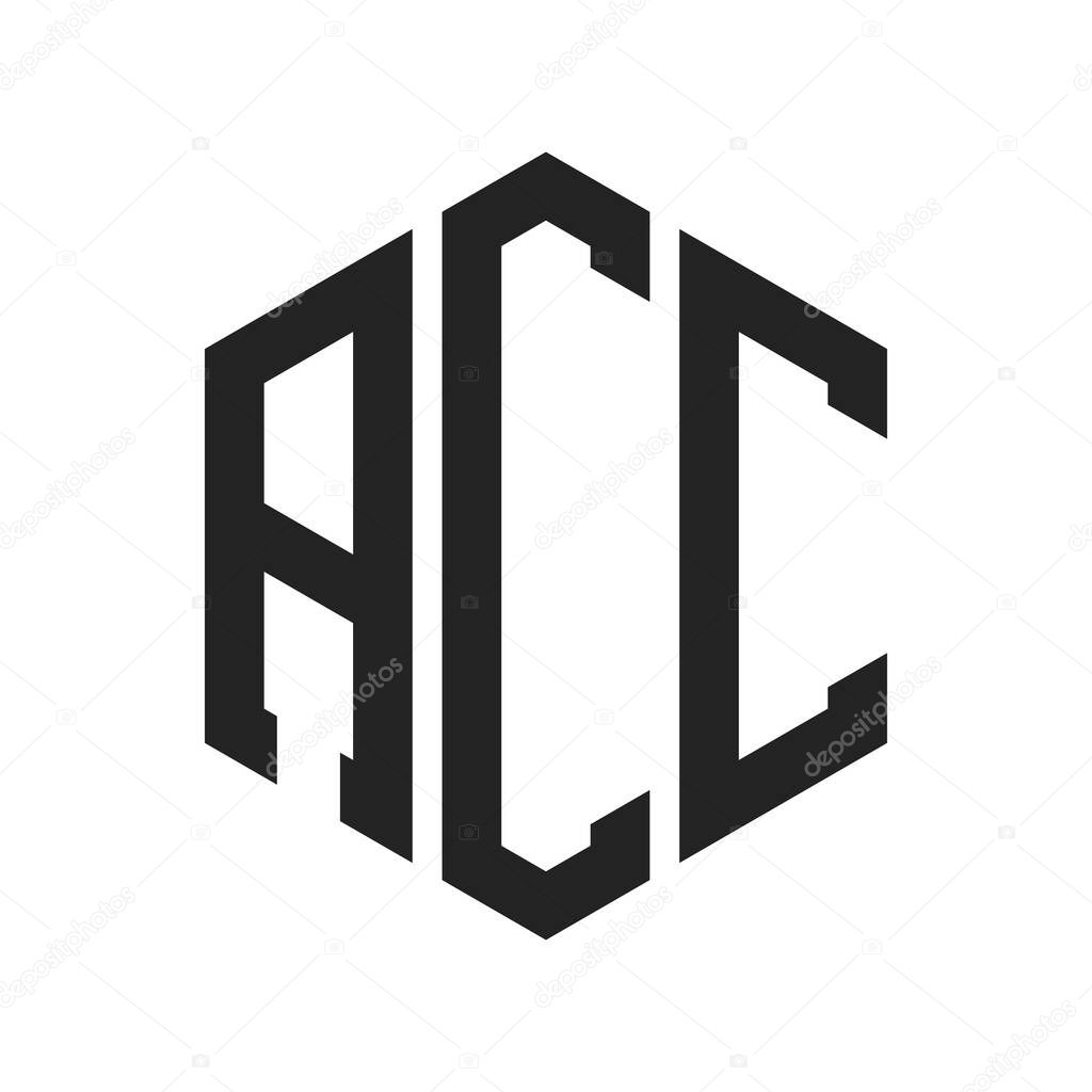 ACC Logo Design. Initial Letter ACC Monogram Logo using Hexagon shape