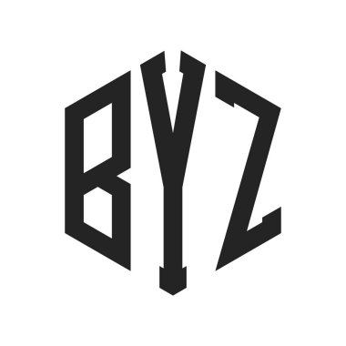 BYZ Logo Tasarımı. Altıgen şekilli ilk Harf BYZ Monogram Logosu