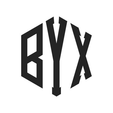 BYX Logo Tasarımı. Altıgen şekilli ilk Harf BYX Monogram Logosu