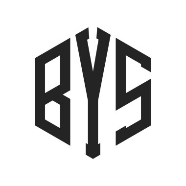 BYS Logo Design. Initial Letter BYS Monogram Logo using Hexagon shape clipart