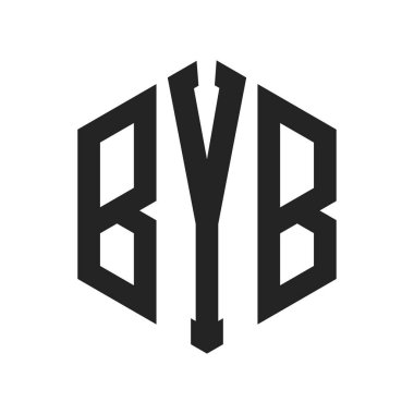 BYB Logo Tasarımı. Altıgen şekilli ilk Harf BYB Monogram Logosu