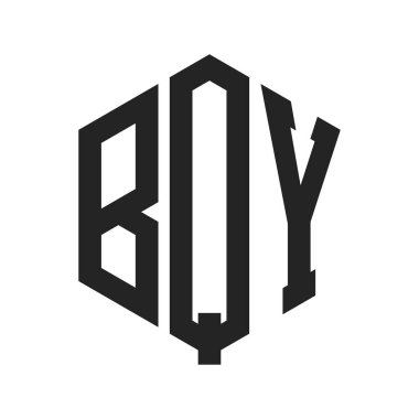 BQY Logo Tasarımı. Altıgen şekilli ilk Harf BQY Monogram Logosu