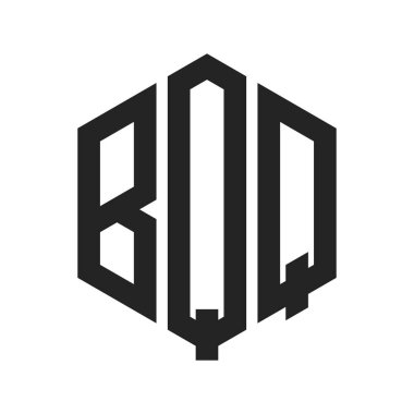 BQQ Logo Design. Initial Letter BQQ Monogram Logo using Hexagon shape clipart