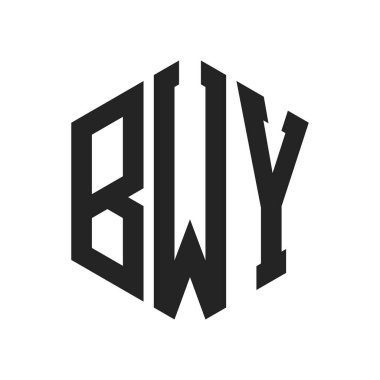 BWY Logo Tasarımı. Altıgen şekilli ilk Harf BWY Monogram Logosu