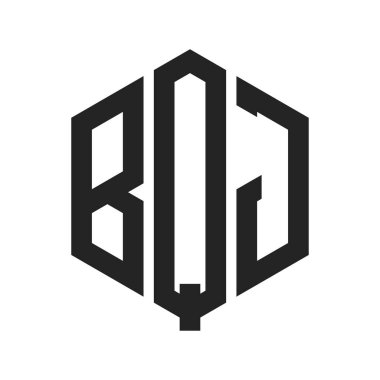 BQJ Logo Tasarımı. Altıgen şekil kullanan ilk Harf BQJ Monogram Logosu