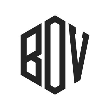 BOV Logo Tasarımı. Altıgen şekilli ilk Harf BOV Monogram Logosu