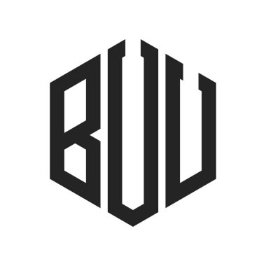 BUU Logo Tasarımı. Altıgen şekil kullanan İlk Harf BUU Monogram Logosu