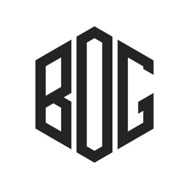 Bataklık Logosu Tasarımı. Altıgen şekil kullanan Baş Harf BOG Monogram Logosu