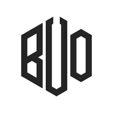 BUO Logo Tasarımı. Altıgen şekil kullanan İlk Harf BUO Monogram Logosu