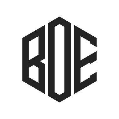 BOE Logo Tasarımı. Altıgen şekilli ilk Harf BOE Monogram Logosu