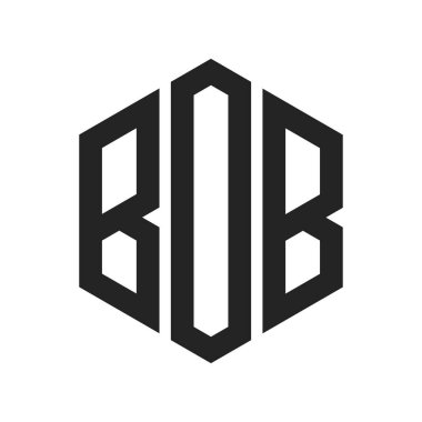 BOB Logo Tasarımı. Altıgen şekilli ilk Harf BOB Monogram Logosu