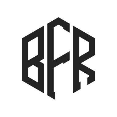 BFR Logo Design. Initial Letter BFR Monogram Logo using Hexagon shape clipart