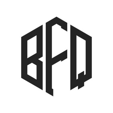 BFQ Logo Tasarımı. Altıgen şekilli ilk Harf BFQ Monogram Logosu