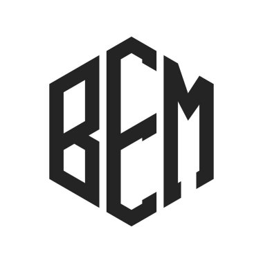 BEM Logo Tasarımı. Altıgen şekilli ilk Harf BEM Monogram Logosu