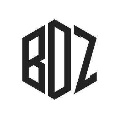 BDZ Logo Design. Initial Letter BDZ Monogram Logo using Hexagon shape clipart