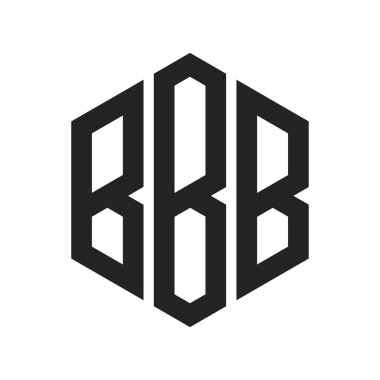 BBB Logo Design. Initial Letter BBB Monogram Logo using Hexagon shape clipart