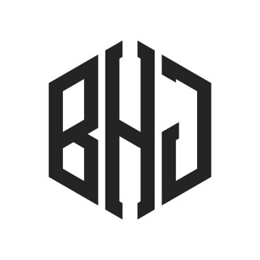 BHJ Logo Tasarımı. Altıgen şekil kullanan ilk Harf BHJ Monogram Logosu