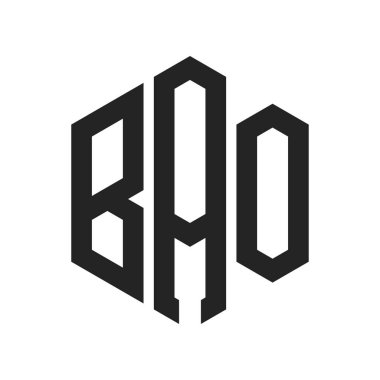 BAO Logo Tasarımı. Altıgen şekilli ilk Harf BaO Monogram Logosu