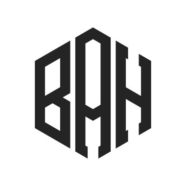 BAH Logo Tasarımı. Altıgen şekilli ilk Harf BAH Monogram Logosu
