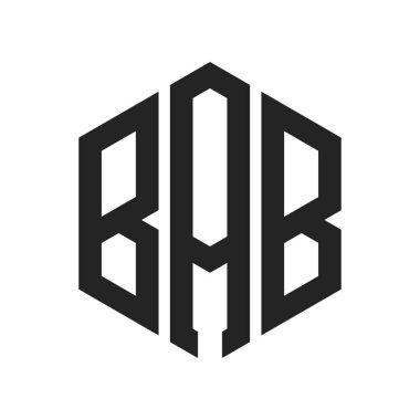 BAB Logo Tasarımı. Altıgen şekilli ilk Harf BAB Monogram Logosu