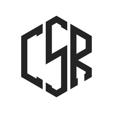 CSR Logo Tasarımı. İlk Harf CSR Monogram Logosu Hexagon şekli ile