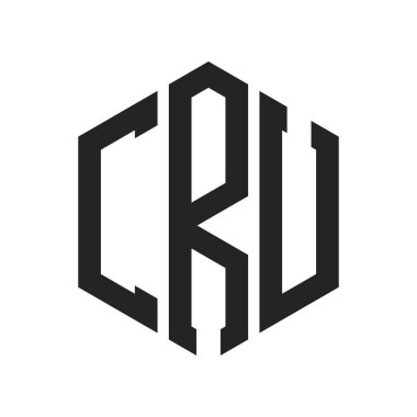 CRU Logo Tasarımı. İlk Harf CRU Monogram Logosu Hexagon şekli ile