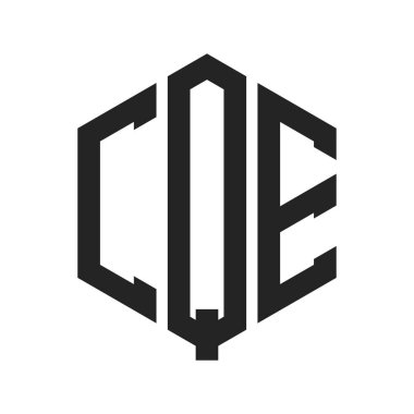 CQE Logo Tasarımı. İlk Harf CQE Monogram Logosu Hexagon şekli ile