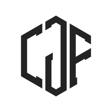 CJF Logo Tasarımı. İlk Harf CJF Monogram Logosu Hexagon şekli ile