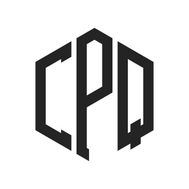 CPQ Logo Tasarımı. İlk Harf CPQ Monogram Logosu Hexagon şekli ile